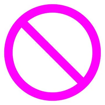 No sign - purple thin simple, isolated - vector Stock Illustration