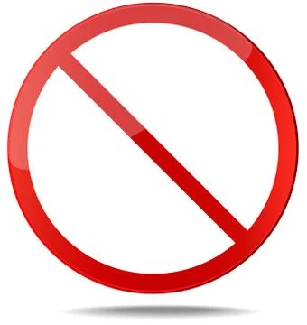 No sign. Red prohibition vector sign Stock Illustration