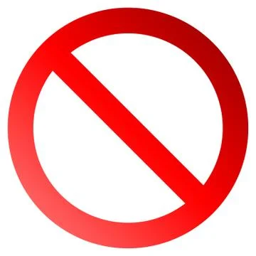 No sign - red thick gradient, isolated - vector Stock Illustration