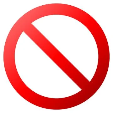 No sign - red thick gradient, isolated - vector Stock Illustration