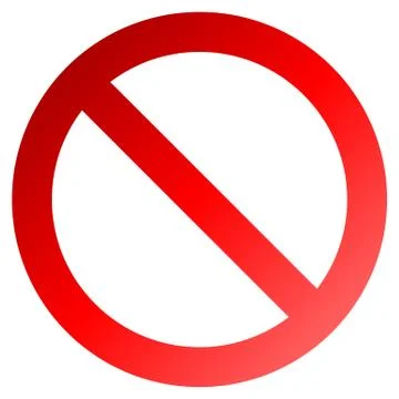 No sign - red thick gradient, isolated - vector Stock Illustration