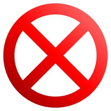 No sign - red thick gradient, isolated - vector Stock Illustration