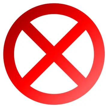 No sign - red thick gradient, isolated - vector Illustrazione stock