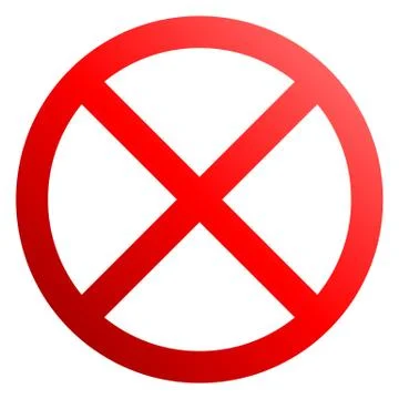 No sign - red thin gradient, isolated - vector Stock Illustration