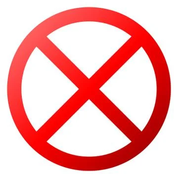 No sign - red thin gradient, isolated - vector Stock Illustration