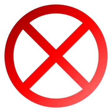 No sign - red thin gradient, isolated - vector Stock Illustration