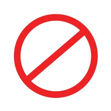 No Sign. Stop icon. Vector blank ban Stock Illustration