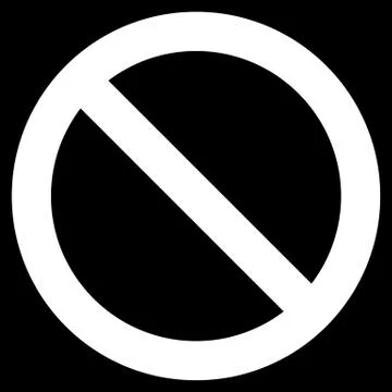 No sign - white thick simple, isolated - vector Ilustração Stock