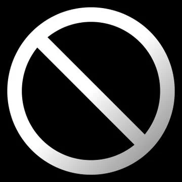 No sign - white thin gradient, isolated - vector Stock Illustration