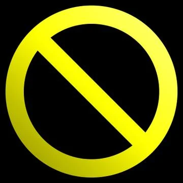 No sign - yellow thick gradient, isolated - vector Ilustração Stock