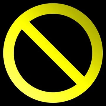 No sign - yellow thick gradient, isolated - vector Stock Illustration