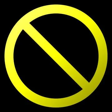 No sign - yellow thin gradient, isolated - vector Stock Illustration