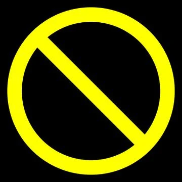 No sign - yellow thin simple, isolated - vector Illustrazione stock