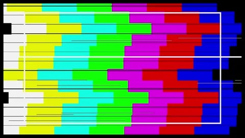 No Signal Broadcast with distorted SMPTE color bars and digital glitch Stock Footage 345555805