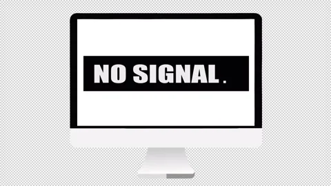 No signal on the computer screen. Lost connection animation. Cartoon Stock Footage 344637719