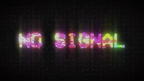No Signal digital background in VHS glitch style Stock Footage 232993500