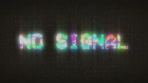 No Signal digital background in VHS glitch style Stock Footage 232993573