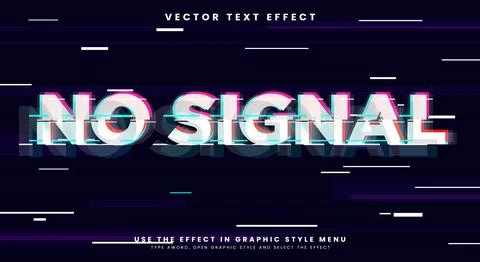 No Signal editable text effect Template Stock Illustration