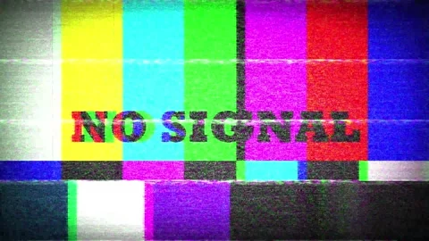 No signal glitch effect with rainbow color bars background Stock Footage 250474712