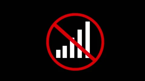 No signal indicator blinking animation on black background Stock Footage 237925001