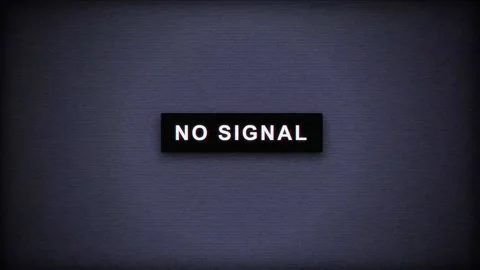 No Signal Message on Dark Screen with Glitches and Noise Stock Footage 336617648