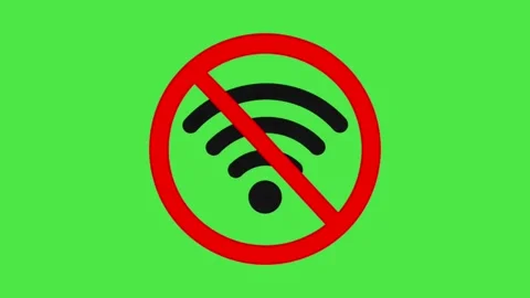 No Signal Network Warning Symbol Loop for Chroma Keying 動画素材 335538898