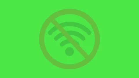 No Signal Network Warning Symbol Loop for Chroma Keying Vídeo Stock 335539064