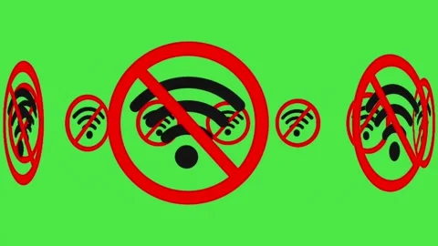 No Signal Network Warning Symbol Loop for Chroma Keying Vídeos de archivo 335539093