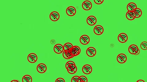 No Signal Network Warning Symbol Loop for Chroma Keying Vídeo Stock 335539111