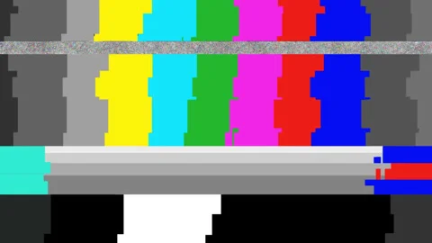 No Signal Noise TV Test Pattern and Static Interference Background Stock Footage 340661663