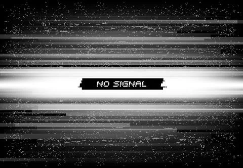 No signal screen background, glitch digital noise Illustrazione stock