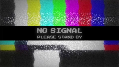 No Signal Screen with Static and Color Bars, VHS Screen Retro TV 库存影片 316514730