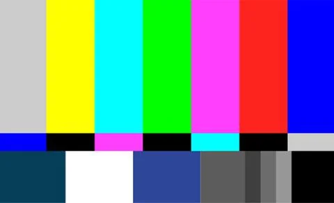 No Signal TV Test Pattern Vector. Television Colored Bars Signal. Introduction Stock Illustration