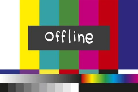 No signal TV test pattern background. Live stream offline on a TV test patter Illustrazione stock