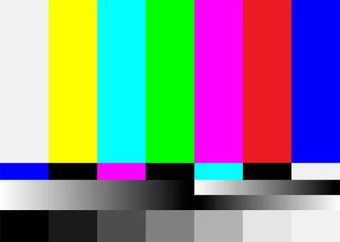 No Signal TV Test Pattern Vector. Television Colored Bars Signal. Introductio Stock Illustration