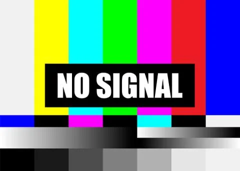 No Signal TV Test Pattern Vector. Television Colored Bars Signal. Introductio Illustrazione stock