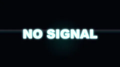 No signal warning on a black background in bright letters Stock Footage 337301322