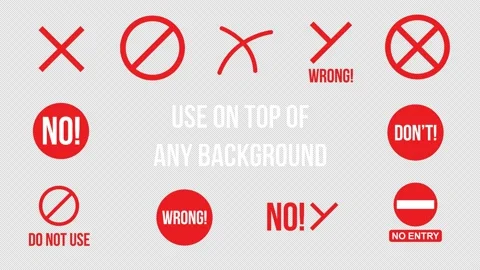 No signs wrong mark do not symbols and restriction marks collection Stock Footage 171117057