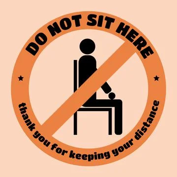 No sitting here sign Stock Illustration