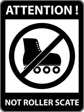 No skate, rollerskate prohibited symbol. Vector. Stock Illustration