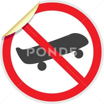No Skateboards Sign 3D Stock Illustration