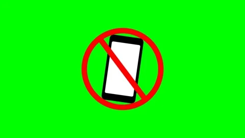 No smartphone allowed sign animation on green screen background. Stock Footage 333373829
