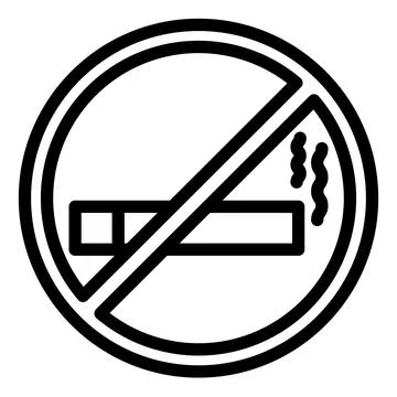 No smoke line icon vector illustration isolated on white background Stock Illustration