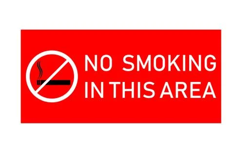 No Smoking In This Area Red Warning Sign Prevent Smoking Smoke. Stock Illustration