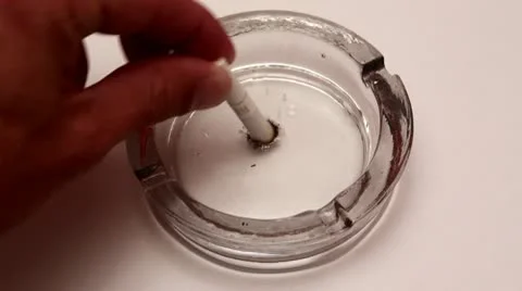 No smoking -cigarette in an ashtray Stock Footage