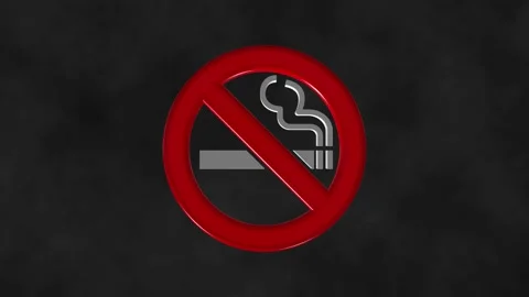 No Smoking Cigarette Sign Loop Stock Footage 242096795