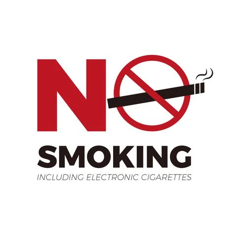 No smoking cigarette sign vector. Warning signs and symbols No Smoking, Stop Stock Illustration