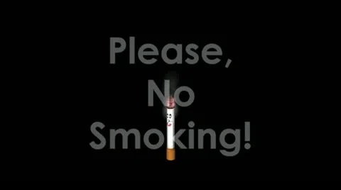 "No Smoking", Featuring Animated Cigarette Video stock 12765004