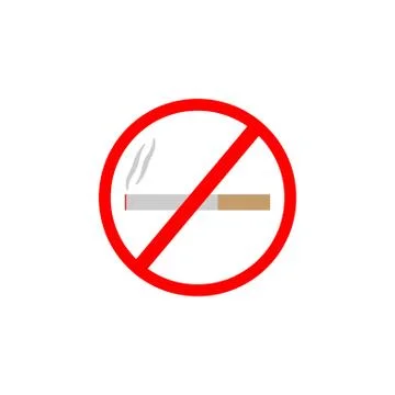 No smoking flat vector sign Stock Illustration