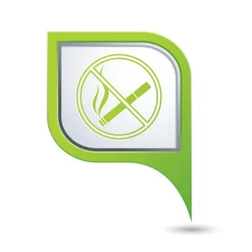 NO smoking GREEN pointer Illustrazione stock